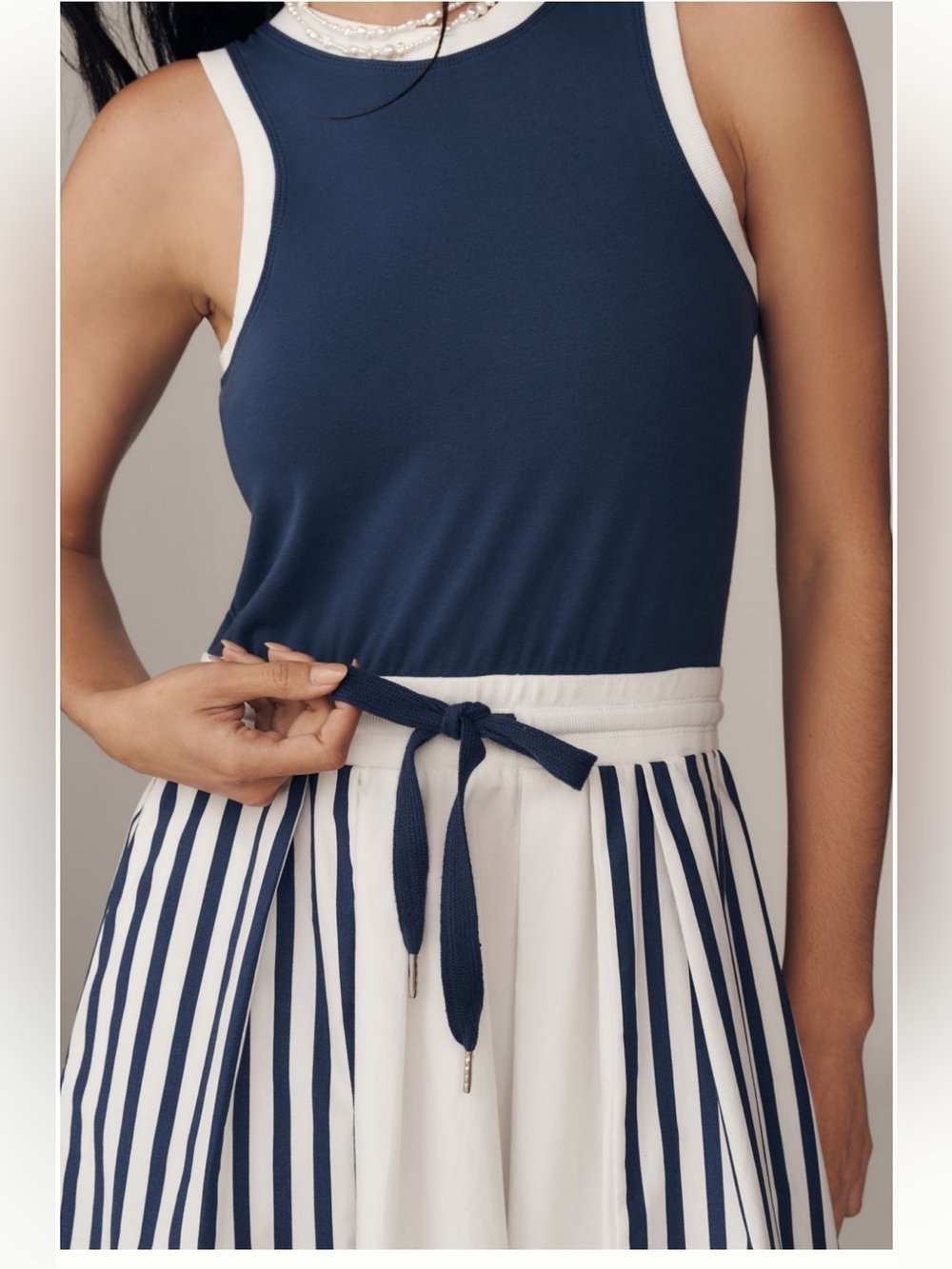 Daily Practice Drawstring Twofer Midi Dress Size M NWT - Picture 2 of 6